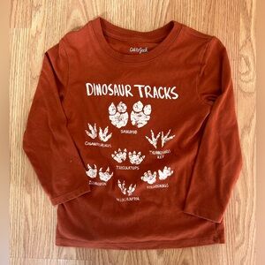 Cat & Jack Kids Dinosaur Tracks Shirt - Rust Orange